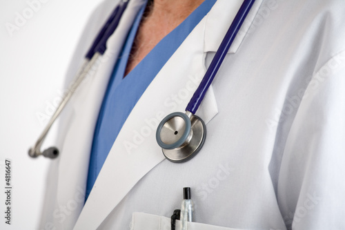 Wallpaper Mural Doctors stethoscope with scrubs and lab coat Torontodigital.ca