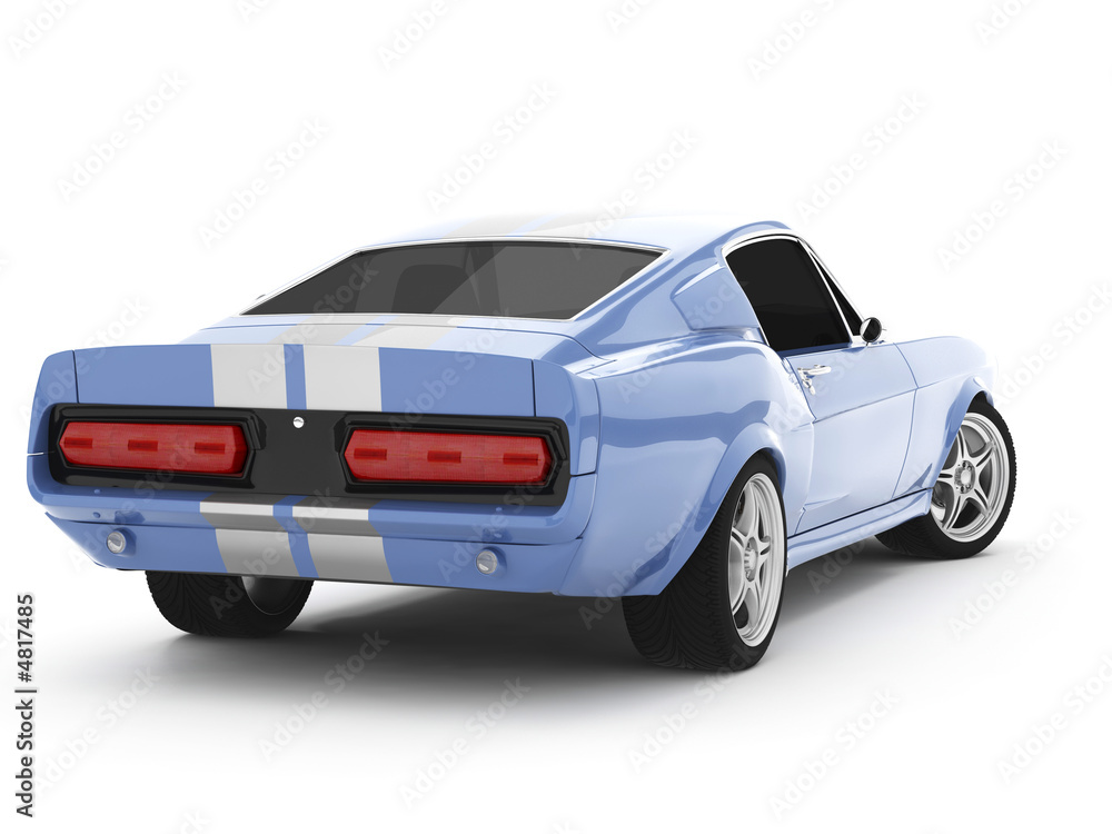 Fotografie, Obraz Light-blue Classical Sports Car