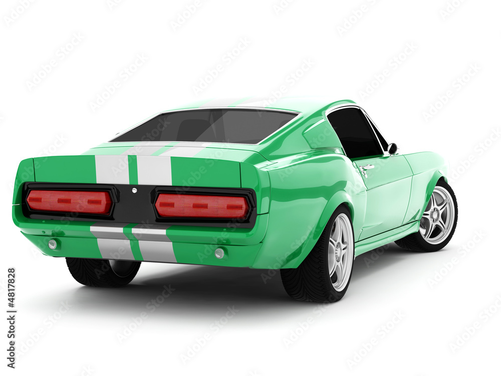 Samolepka Green Classical Sports Car