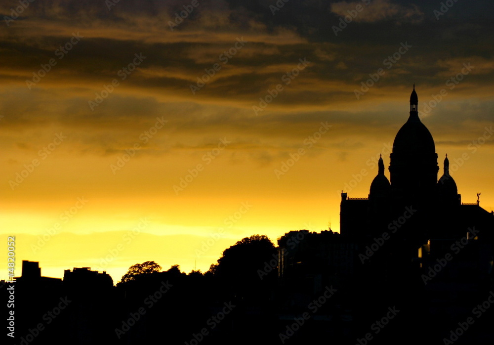 coucher de soleil, montmartre, Paris