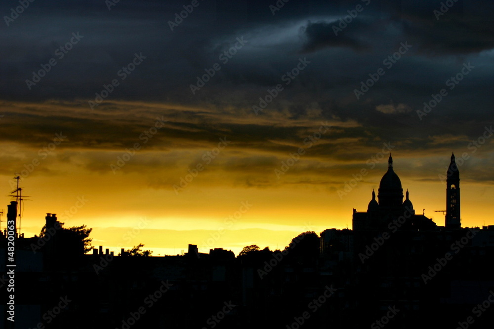 coucher de soleil, montmartre, Paris