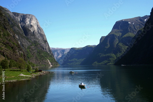 Boats at fjord