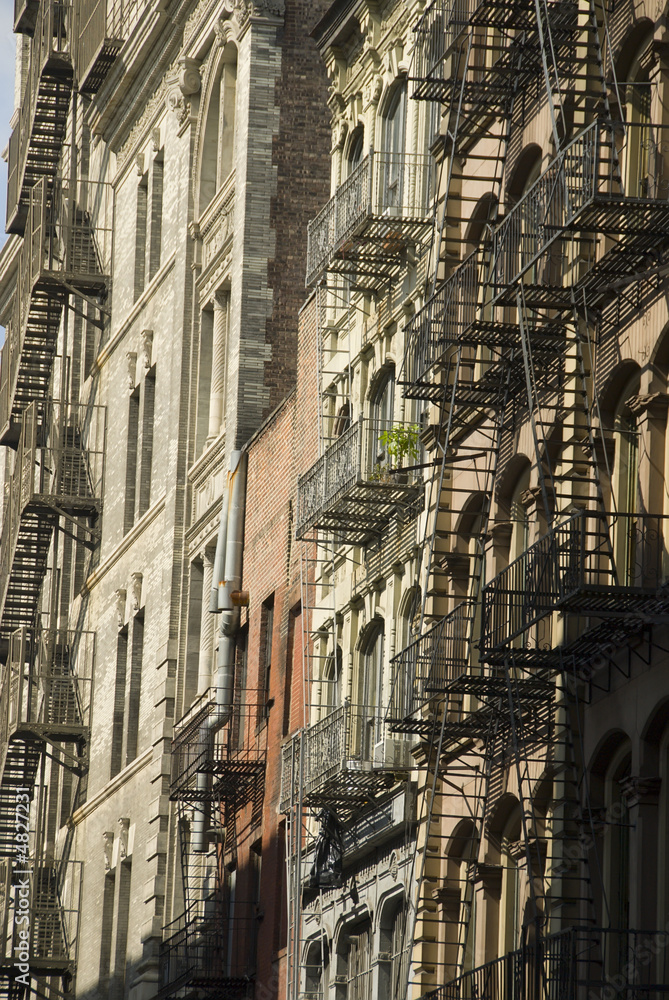 new york buildings and fire escapes