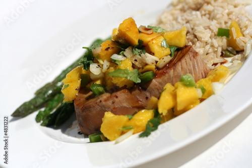 Healthy Tuna Steak with Man...