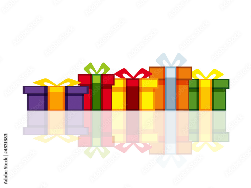Various size colorful holiday presents