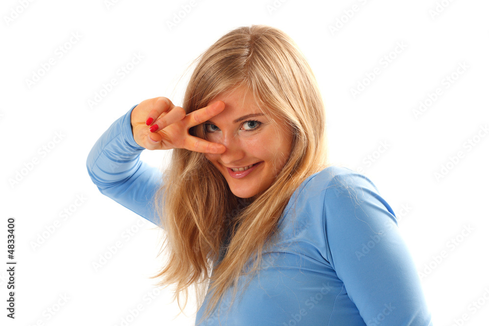 Beautiful model posing on a white background. Beautiful model posing on a white background.