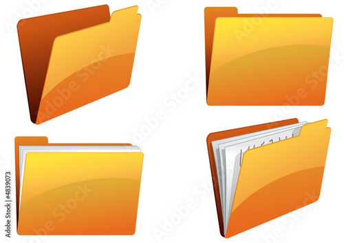 dossiers et documents orange