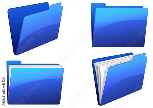dossiers et documents bleu