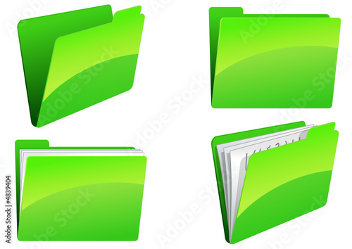 dossiers et documents vert