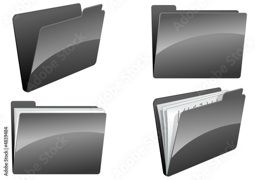 dossiers et documents noir