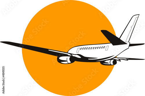 Jet plane taking off