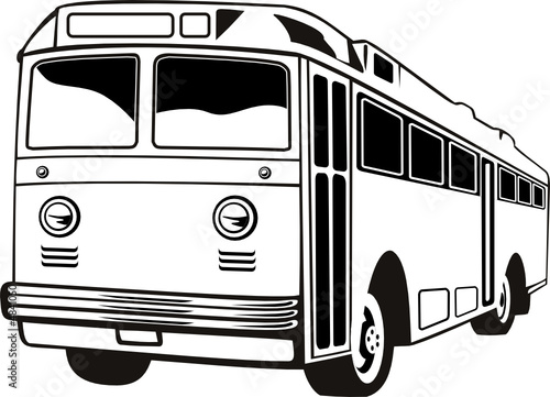 Retro style coach bus