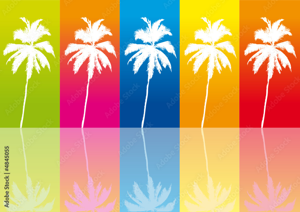 Palms on differently background