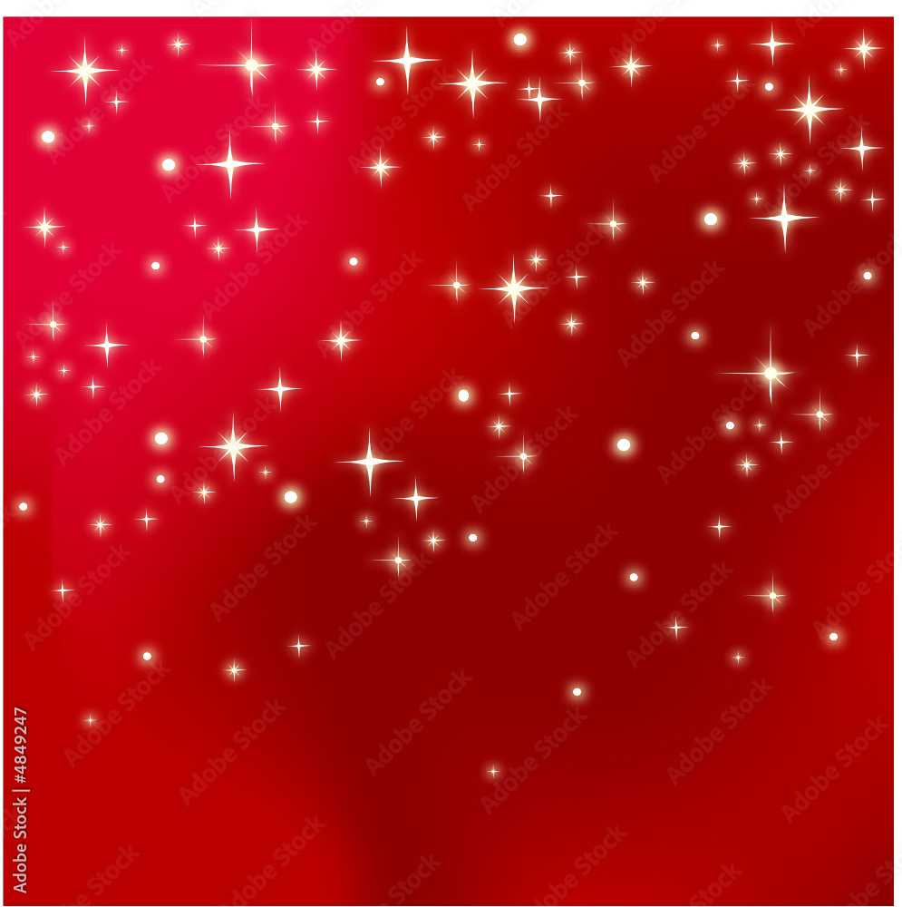 Fond étoilé sur ciel rouge