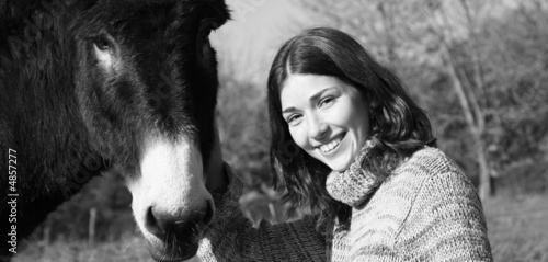 Obraz na plátně portrait femme/ animal