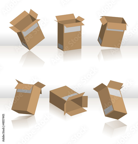 Boites de cartons vectorielles, facilement modifiables !