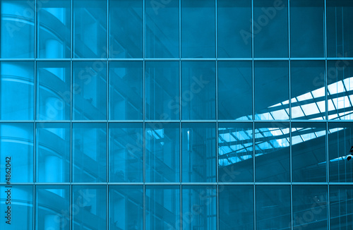 Blue structural glazing