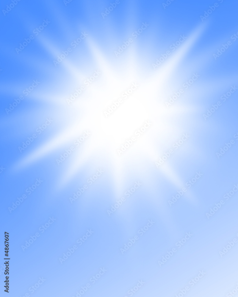Sunlight in a clear blue sky