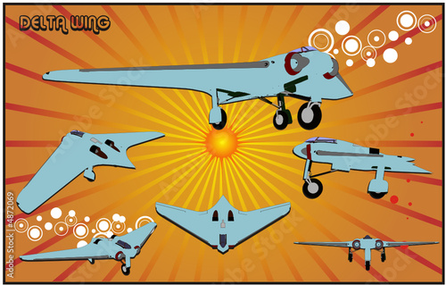 avion ala delta en vector 3d