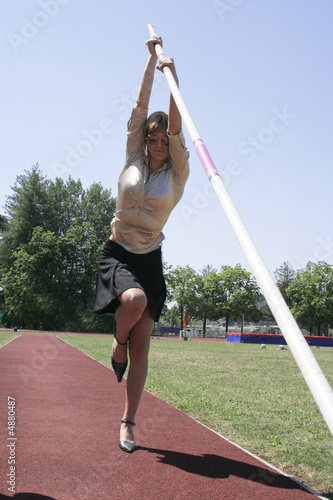 Obraz na plátně business woman high jump