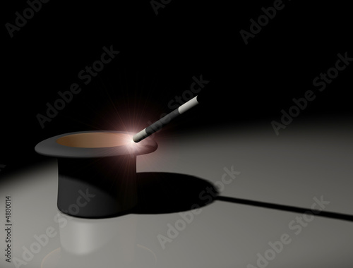 Magic wand and hat