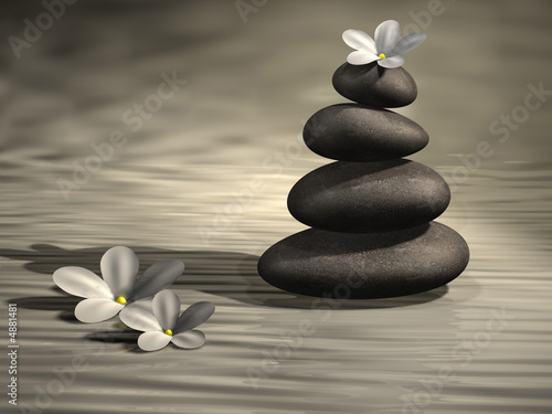 Stone tower and flowers
