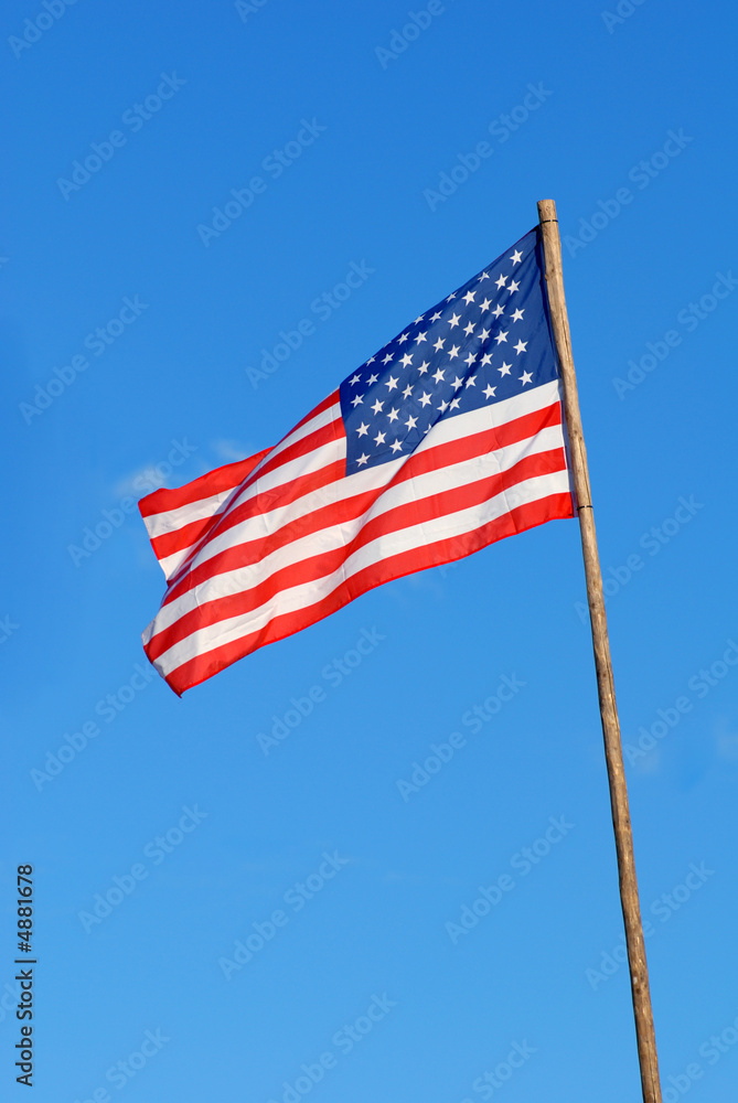 United States Flag in the Wind