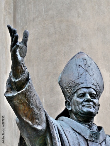 Canvas Print Pope John Paul II statue
