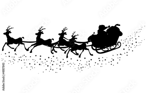 Santas Schlittten Silhouette photo