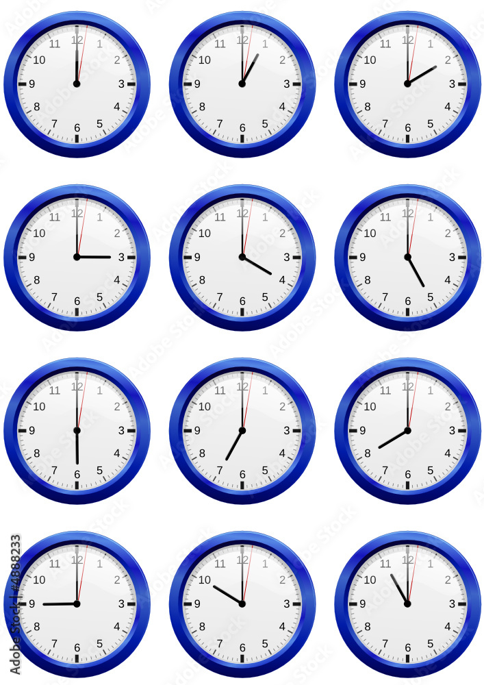 Collection d'horloges bleu