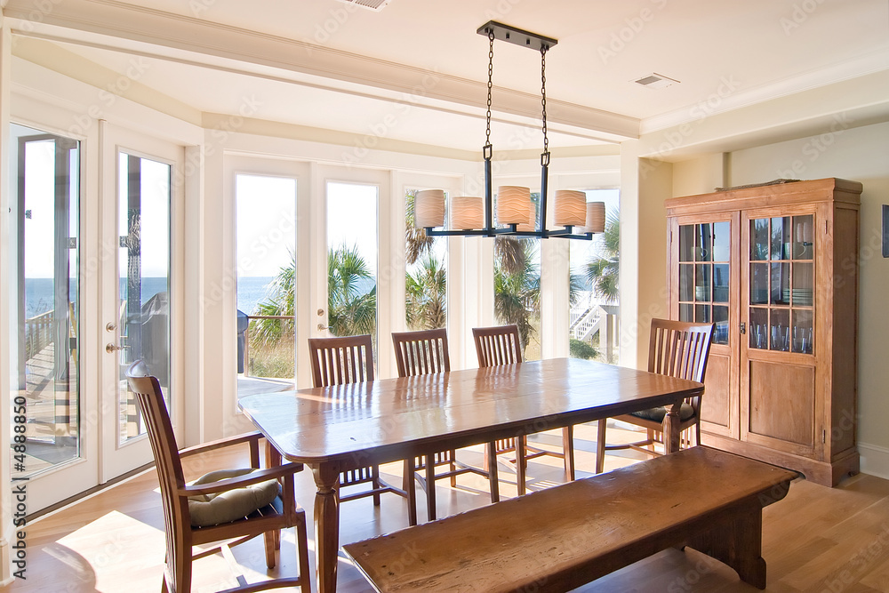 Fototapeta premium diningroom with oceanfront view