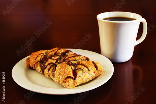 Coffee and Danish on Plate