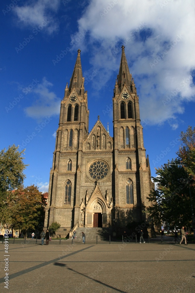 Naklejka premium Church at evening light at Prague