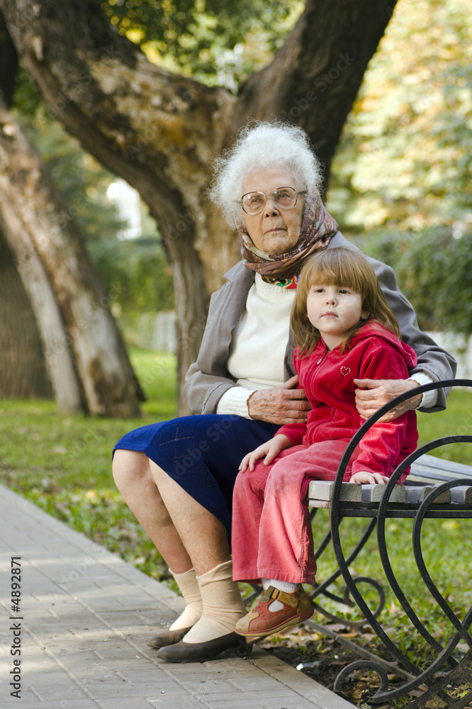 Great grandmother and kid Great grandmother and kid