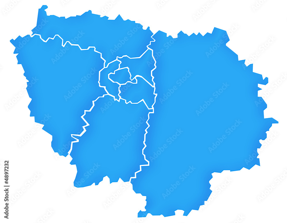 Carte Ile-de-France Bleu Satin