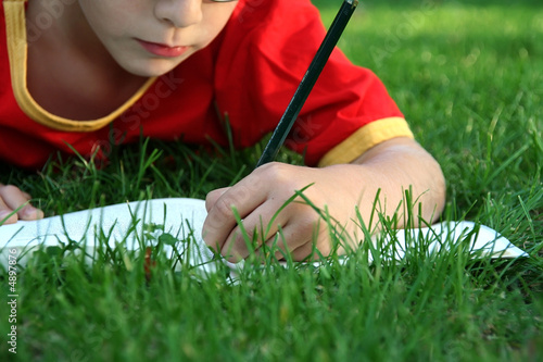 boy writing