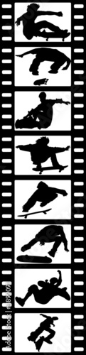 Filmstreifen mit Skateboarder