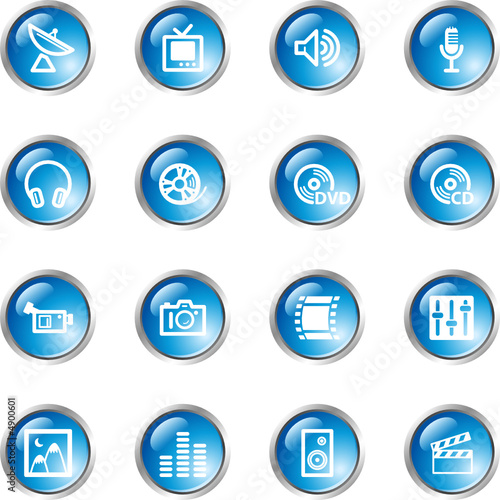 blue drop media icons
