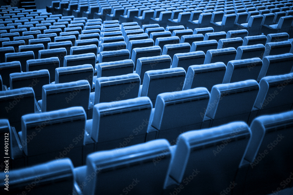 Naklejka premium Empty Chairs. Blue Tone