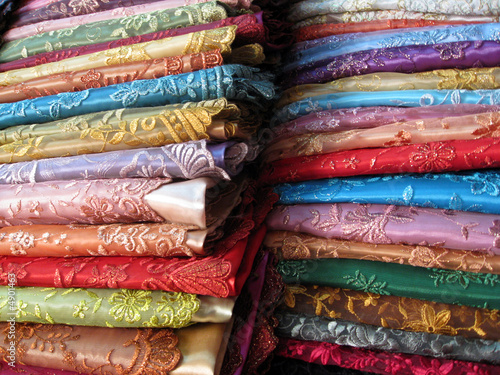 Silk robes Ben Thanh market