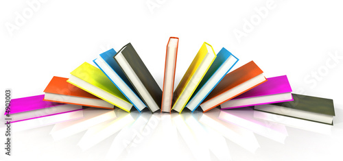 colored books isolated on glossy white #5