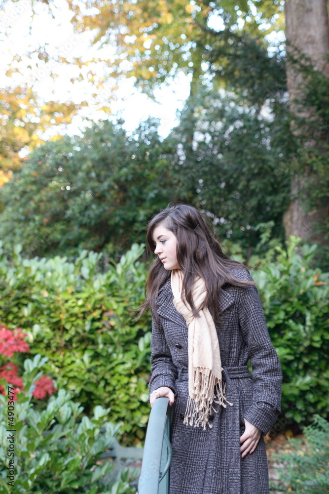 girl in autumnal park girl in autumnal park