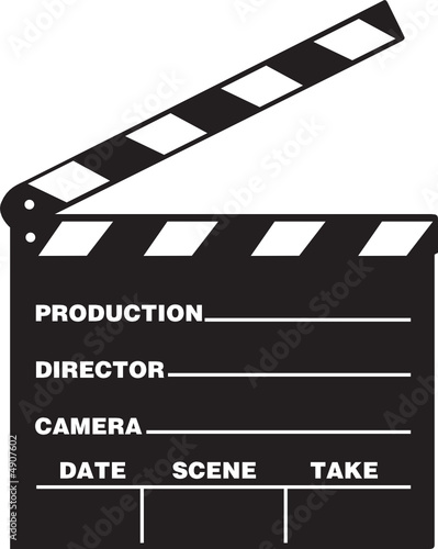 Front view of film clap board in vector