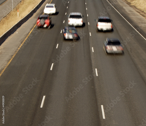 Blurred Fast Cars on the Highway