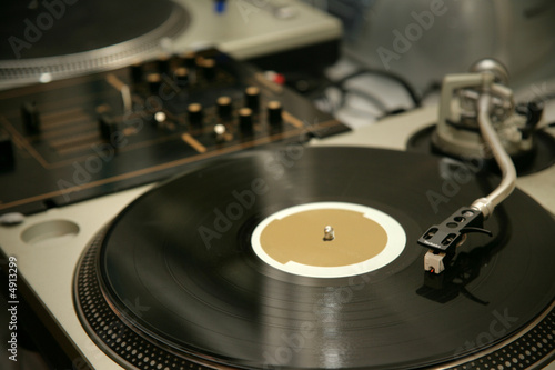 Record on turntable