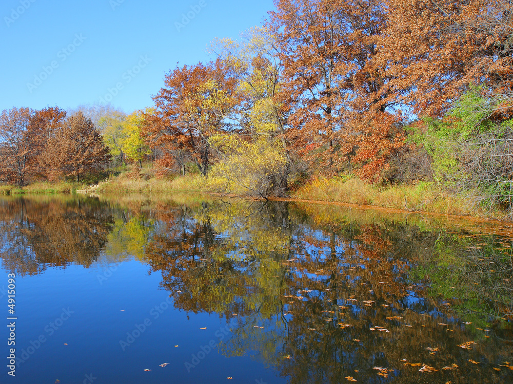 Fall colors on Thomas Lake, Minnesota