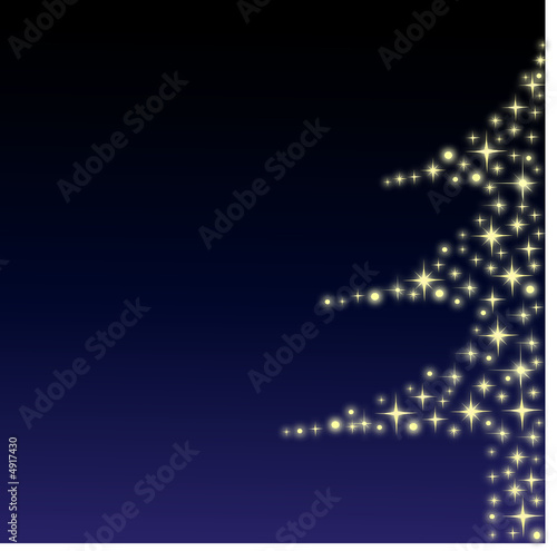 Sapin en étoiles sur fond de nuit