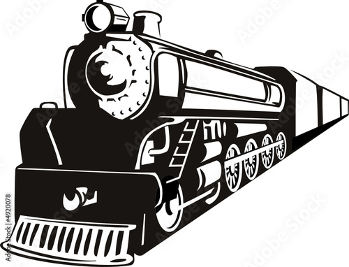 Steam locomotive stencil style
