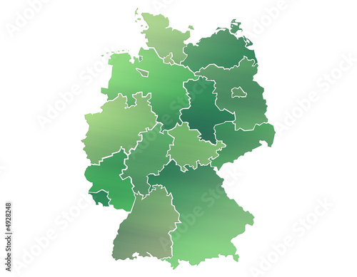Carte Allemagne Camaieu Vert