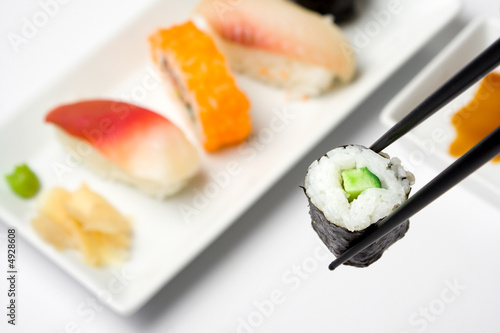 sushi series - Kappamaki and various sushi plate